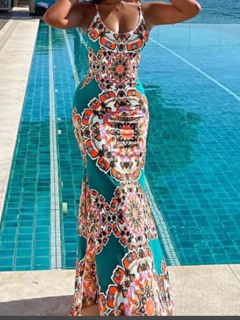 Fashion Nova Kaleidoscope Dress - Jade
